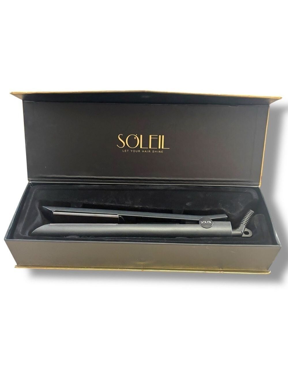 Soleil Professional Black Solid Ceramic Flat Iron – Magnetized Plates
